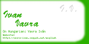 ivan vavra business card